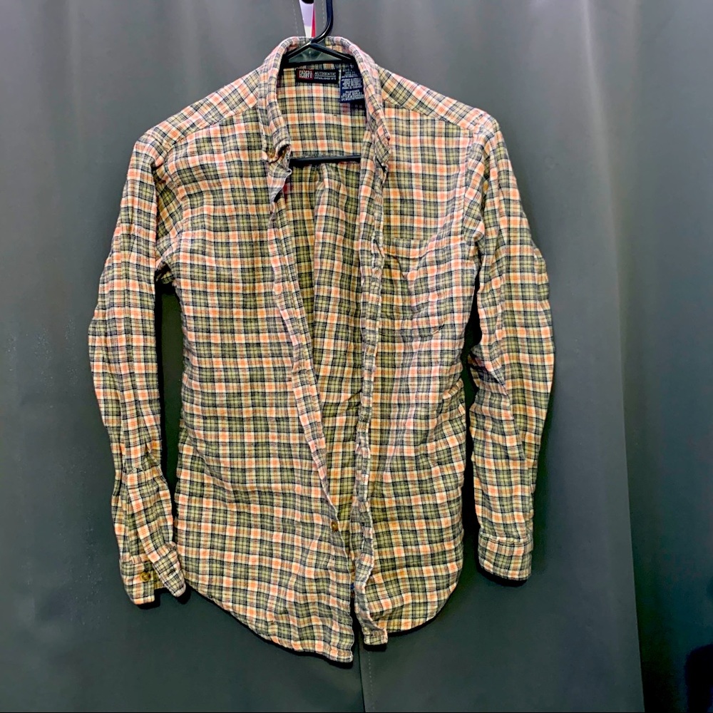 Boys Large (Men’s Small)Green/Yellow Plaid Flannel